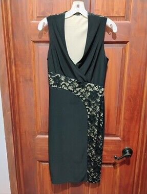NY & Co black and beige lace dress